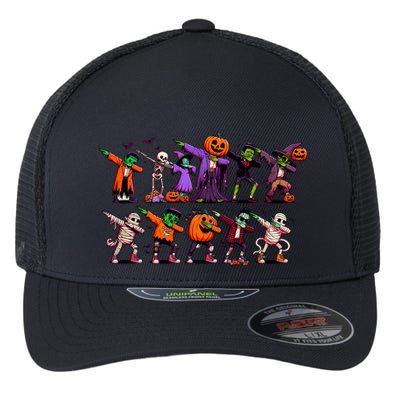 Dabbing Halloween Skeleton Zombie Scary Pumpkin Mummy Funny Gift Flexfit Unipanel Trucker Cap