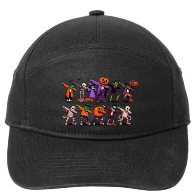 Dabbing Halloween Skeleton Zombie Scary Pumpkin Mummy Funny Gift 7-Panel Snapback Hat