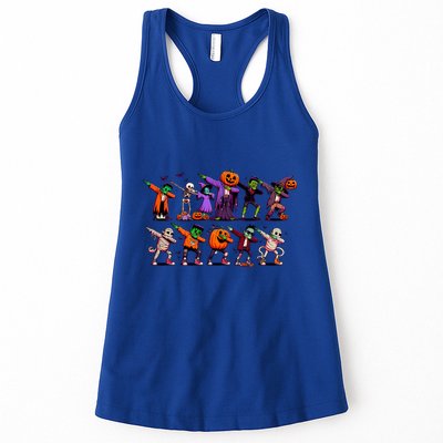 Dabbing Halloween Skeleton Zombie Scary Pumpkin Mummy Funny Gift Womens Tank Top