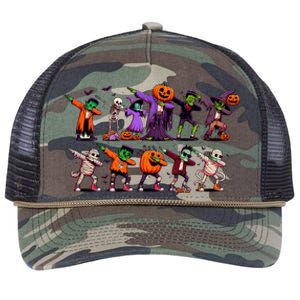 Dabbing Halloween Skeleton Zombie Scary Pumpkin Mummy Funny Gift Retro Rope Trucker Hat Cap