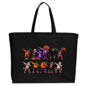 Dabbing Halloween Skeleton Zombie Scary Pumpkin Mummy Funny Gift Cotton Canvas Jumbo Tote