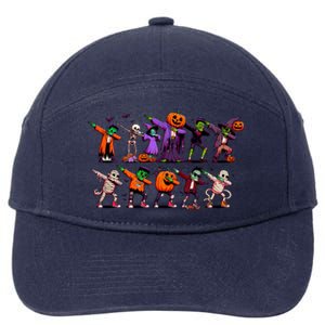 Dabbing Halloween Skeleton Zombie Scary Pumpkin Mummy Funny Gift 7-Panel Snapback Hat