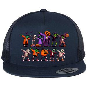 Dabbing Halloween Skeleton Zombie Scary Pumpkin Mummy Funny Gift Flat Bill Trucker Hat