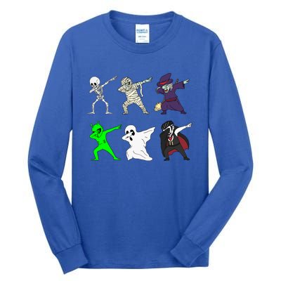 Dabbing Halloween Skeleton Zombie Witch Mummy Vampire Ghost Gift Tall Long Sleeve T-Shirt