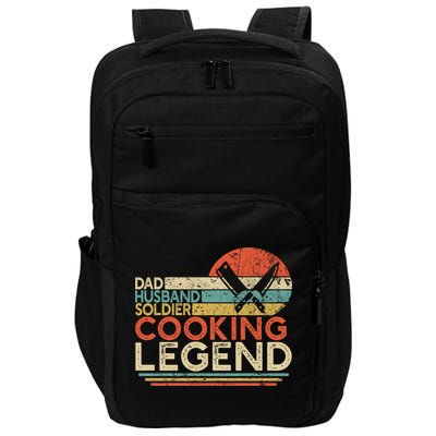 Dad Husband Soldier Cooking Legend Military Chef Gift Impact Tech Backpack
