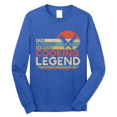 Dad Husband Soldier Cooking Legend Military Chef Gift Long Sleeve Shirt