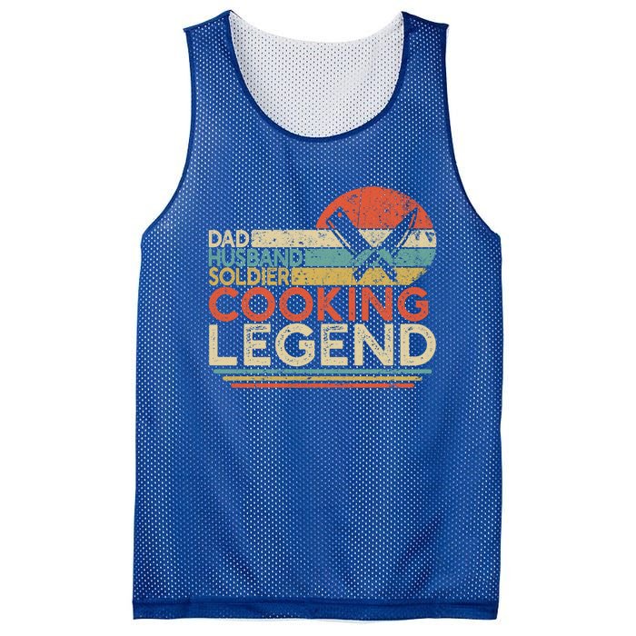 Dad Husband Soldier Cooking Legend Military Chef Gift Mesh Reversible Basketball Jersey Tank