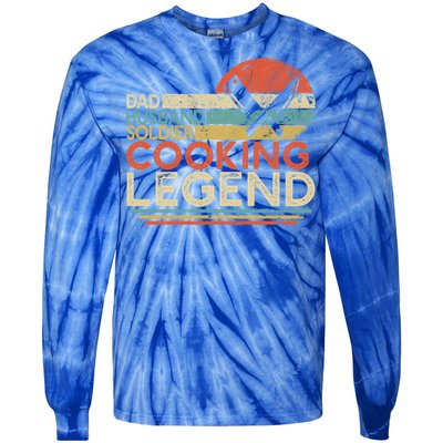 Dad Husband Soldier Cooking Legend Military Chef Gift Tie-Dye Long Sleeve Shirt