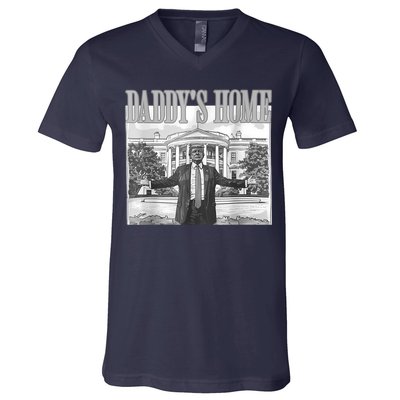 Daddys Home Trump 2024 Maga 2024 Trump Return 45 Sweat V-Neck T-Shirt