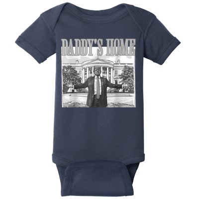 Daddys Home Trump 2024 Maga 2024 Trump Return 45 Sweat Baby Bodysuit