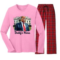 Daddys Home TrumpS Historic Return To The White House Women's Long Sleeve Flannel Pajama Set 