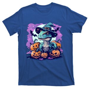 Dinosaur Halloween Trex With A Witch Hat Gift T-Shirt