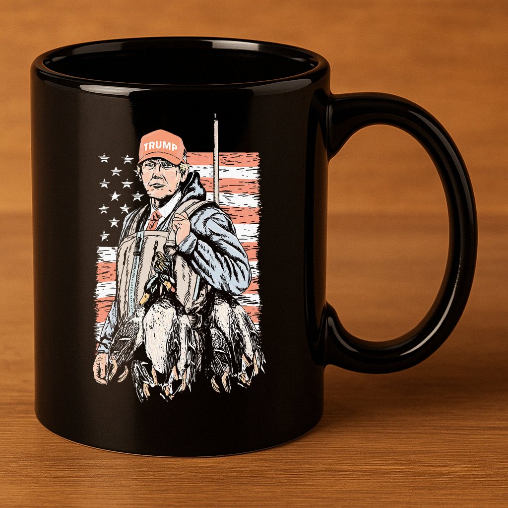 Duck Hunting Trump Camo Hello Hunting Season 11oz C Handle Ceramic Mug