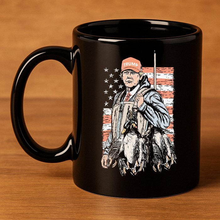 Duck Hunting Trump Camo Hello Hunting Season 11oz C Handle Ceramic Mug