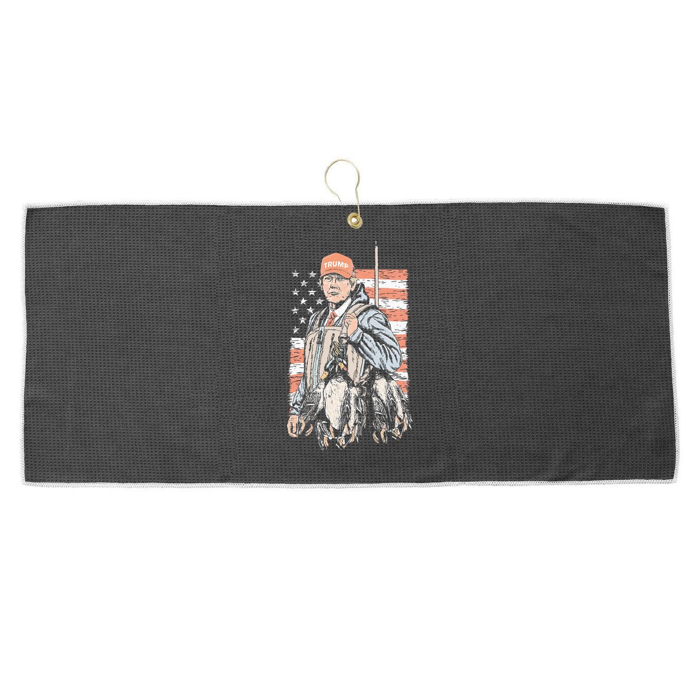 Duck Hunting Trump Camo Hello Hunting Season Large Microfiber Waffle Golf Towel