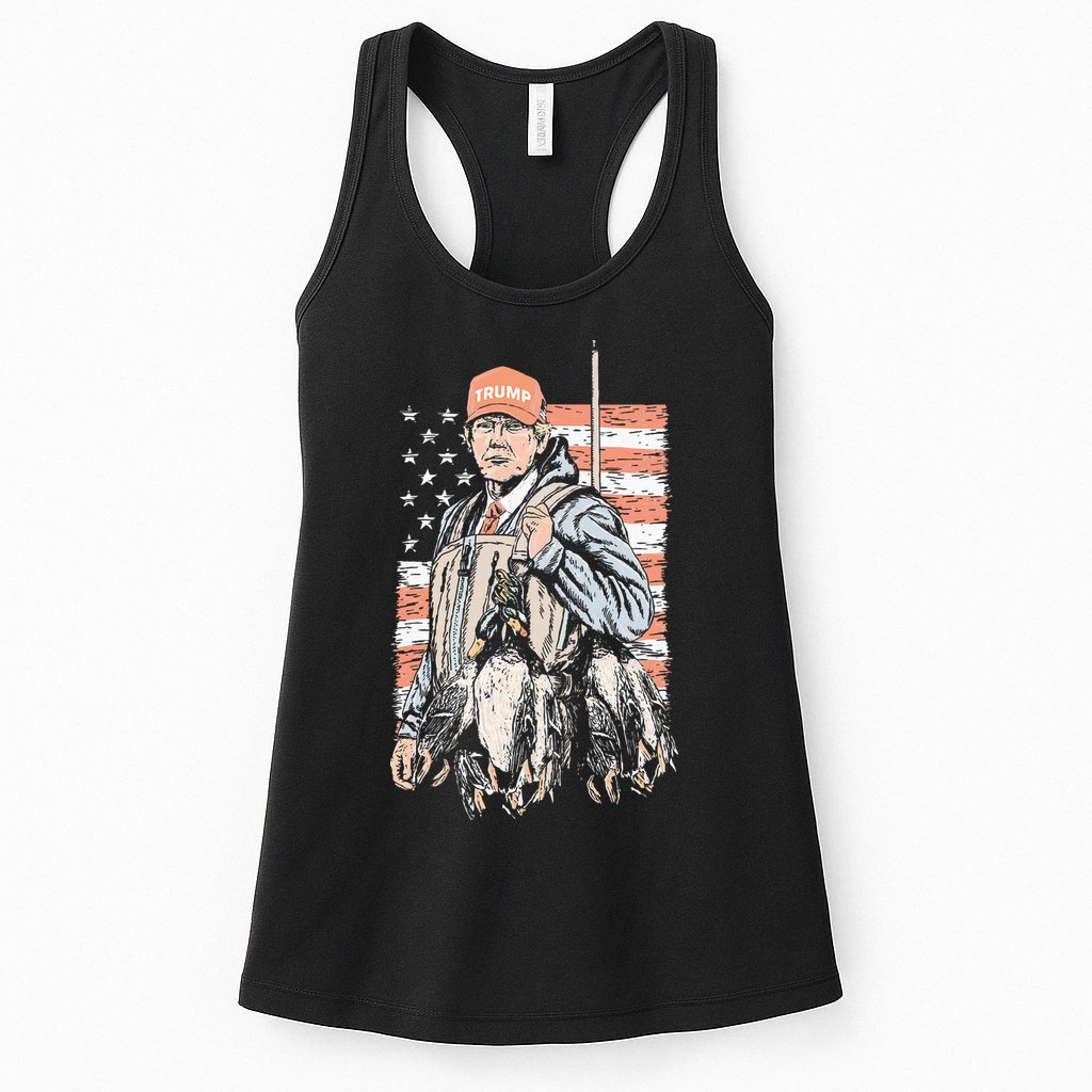 Duck Hunting Trump Camo Hello Hunting Season Womens Tank Top