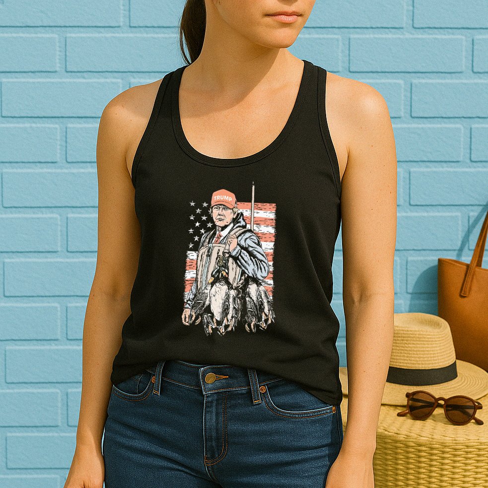 Duck Hunting Trump Camo Hello Hunting Season Womens Tank Top