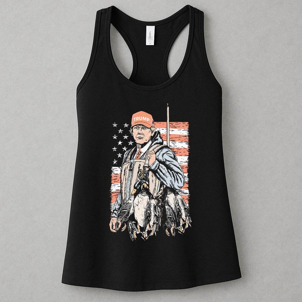 Duck Hunting Trump Camo Hello Hunting Season Womens Tank Top