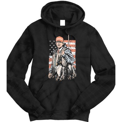 Duck Hunting Trump Camo Hello Hunting Season Tie Dye Hoodie