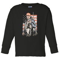 Duck Hunting Trump Camo Hello Hunting Season Toddler Long Sleeve Shirt