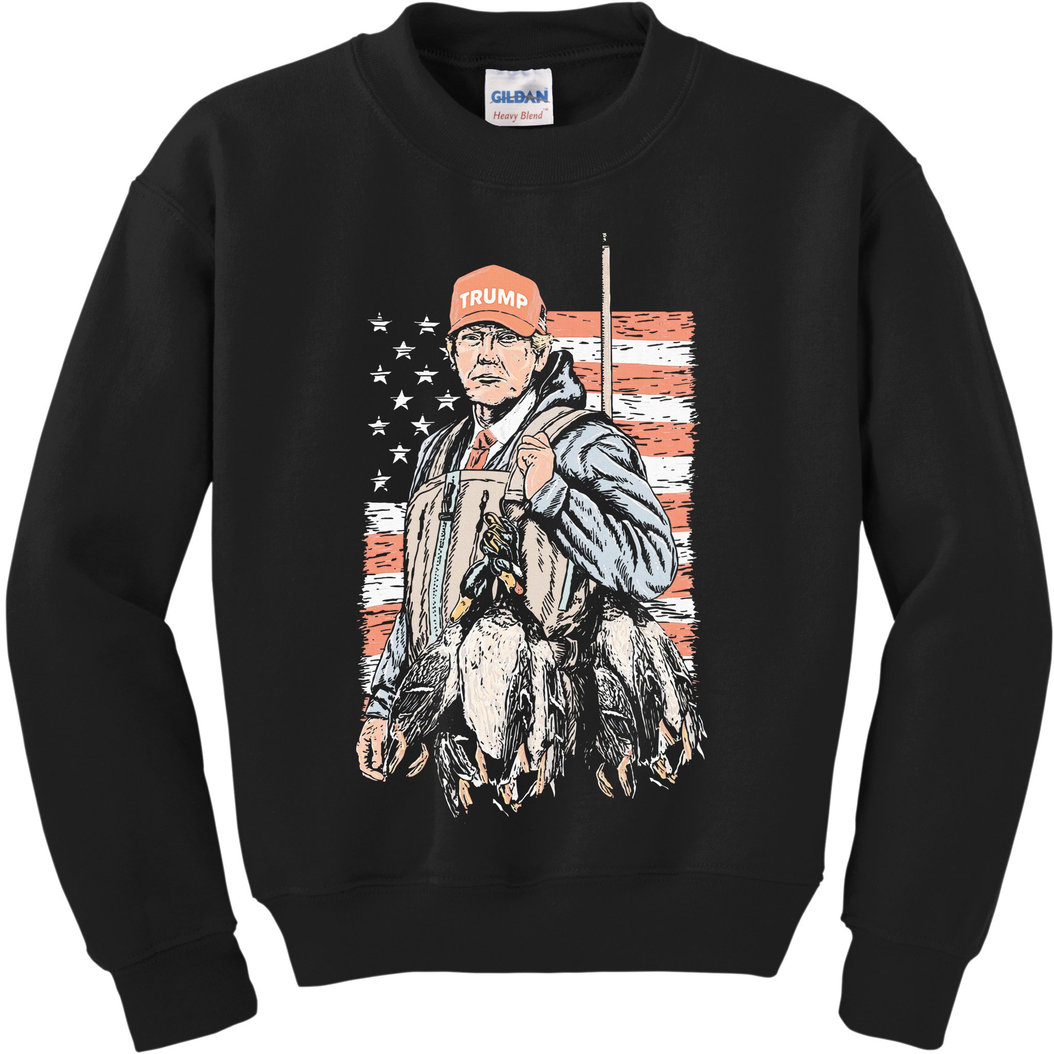 Duck Hunting Trump Camo Hello Hunting Season Kids Sweatshirt
