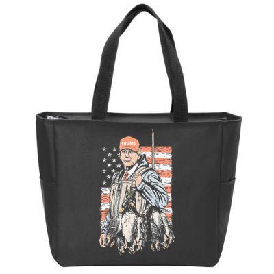 Duck Hunting Trump Camo Hello Hunting Season Zip Tote Bag