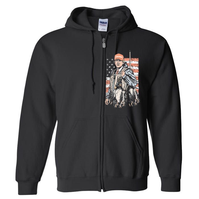 Duck Hunting Trump Camo Hello Hunting Season Full Zip Hoodie