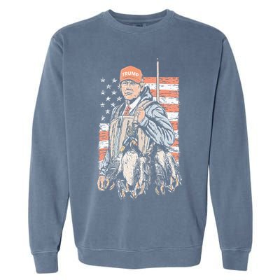 Duck Hunting Trump Camo Hello Hunting Season Garment-Dyed Sweatshirt