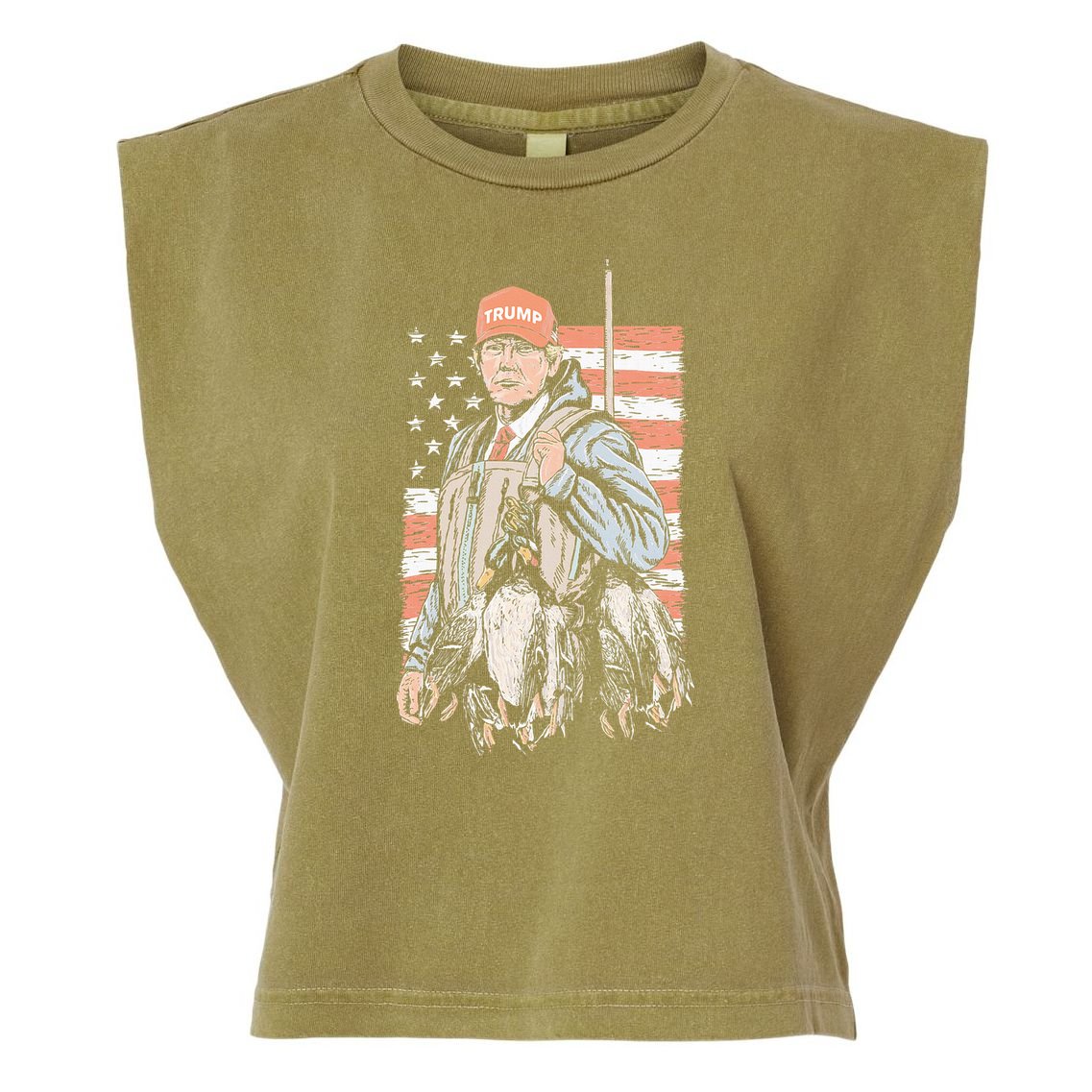 Duck Hunting Trump Camo Hello Hunting Season Garment-Dyed Women's Muscle Tee
