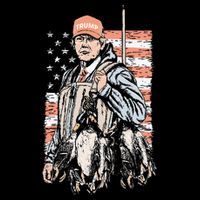 Duck Hunting Trump Camo Hello Hunting Flexfit Unipanel Trucker Cap