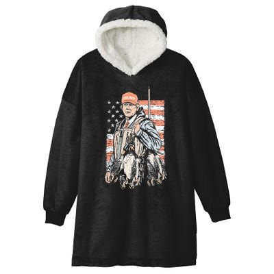 Duck Hunting Trump Camo Hello Hunting Hooded Wearable Blanket