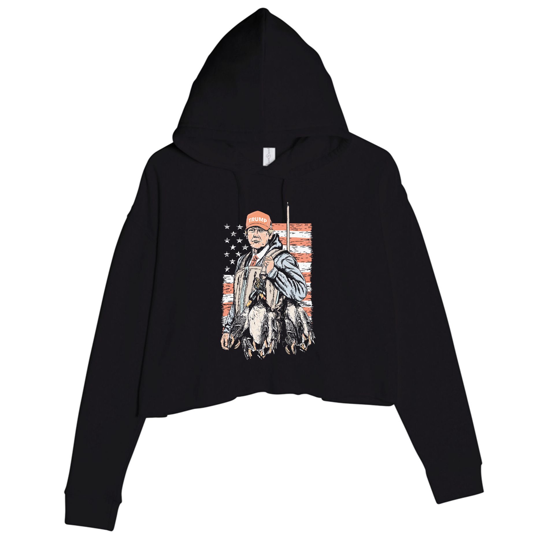 Duck Hunting Trump Camo Hello Hunting Crop Fleece Hoodie
