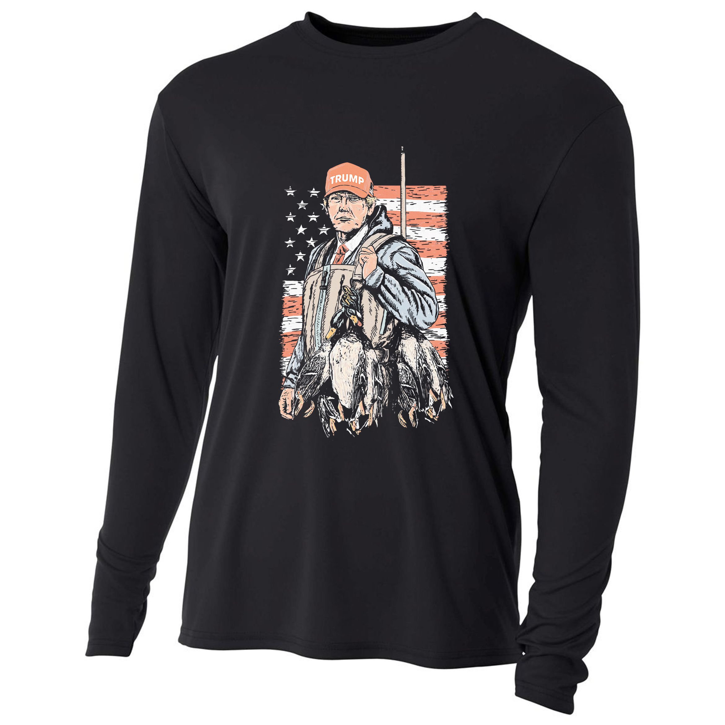 Duck Hunting Trump Camo Hello Hunting Cooling Performance Long Sleeve Crew