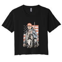 Duck Hunting Trump Camo Hello Hunting Women's Crop Top Tee