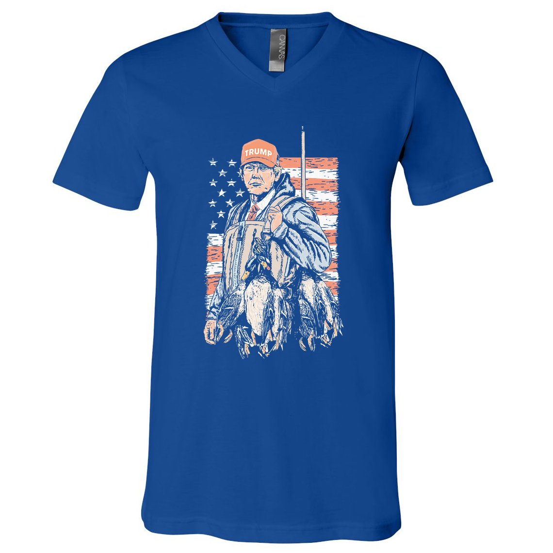 Duck Hunting Trump Camo Hello Hunting V-Neck T-Shirt
