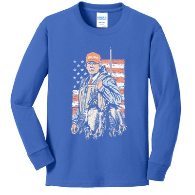 Duck Hunting Trump Camo Hello Hunting Kids Long Sleeve Shirt