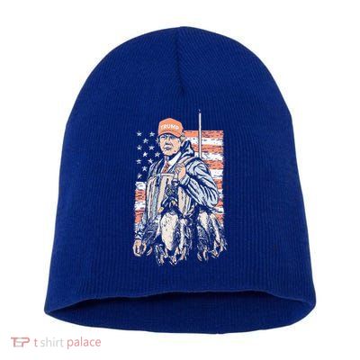 Duck Hunting Trump Camo Hello Hunting Short Acrylic Beanie