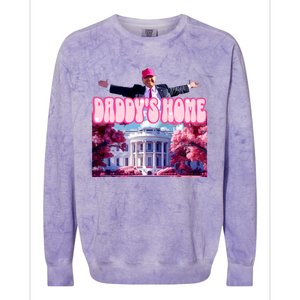 Daddy Home Trump 2024 Republican Gift Colorblast Crewneck Sweatshirt