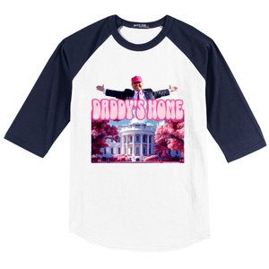 Daddy Home Trump 2024 Republican Gift Baseball Sleeve Shirt