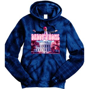 Daddy Home Trump 2024 Republican Gift Tie Dye Hoodie