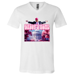 Daddy Home Trump 2024 Republican Gift V-Neck T-Shirt