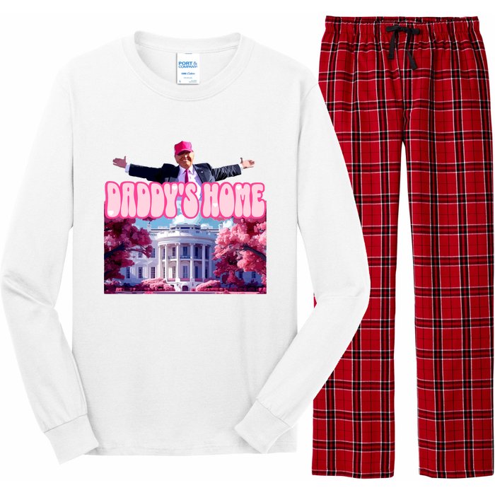 Daddy Home Trump 2024 Republican Gift Long Sleeve Pajama Set