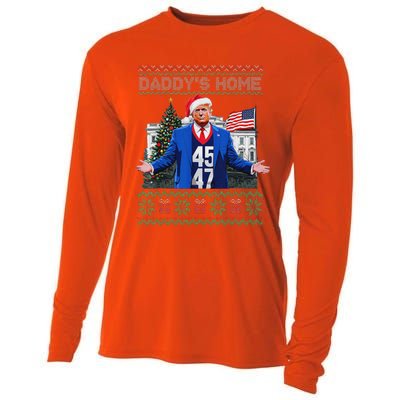 Daddys Home Trump Ugly Christmas Sweater Pajamas Cooling Performance Long Sleeve Crew