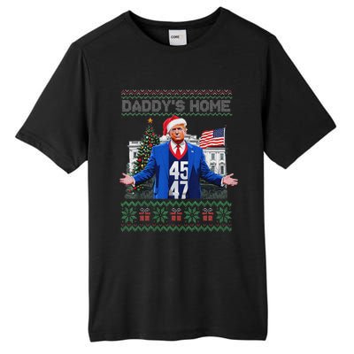 Daddys Home Trump Ugly Christmas Sweater Pajamas Tall Fusion ChromaSoft Performance T-Shirt