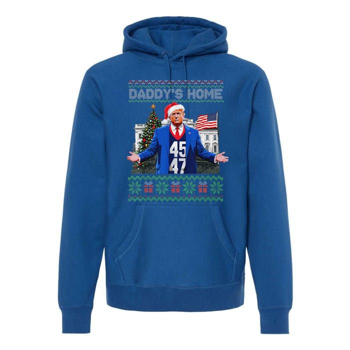 Daddys Home Trump Ugly Christmas Sweater Pajamas Premium Hoodie