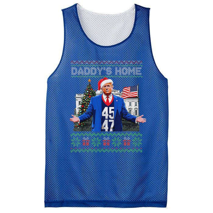 Daddys Home Trump Ugly Christmas Sweater Pajamas Mesh Reversible Basketball Jersey Tank