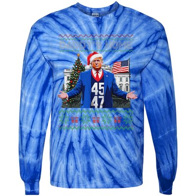 Daddys Home Trump Ugly Christmas Sweater Pajamas Tie-Dye Long Sleeve Shirt