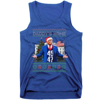 Daddys Home Trump Ugly Christmas Sweater Pajamas Tank Top