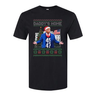 Daddys Home Trump Ugly Christmas Sweater Pajamas Softstyle CVC T-Shirt