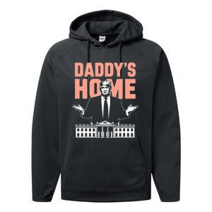 DaddyS Home Trump 2024 Take America Back 2024 Performance Fleece Hoodie